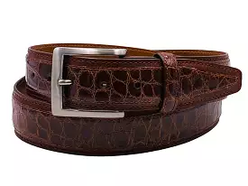 Alligator Calf Duo-Skin Handpainted Belt Cognac