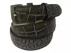 Alligator Skin Handpainted Belt Blue/Gray