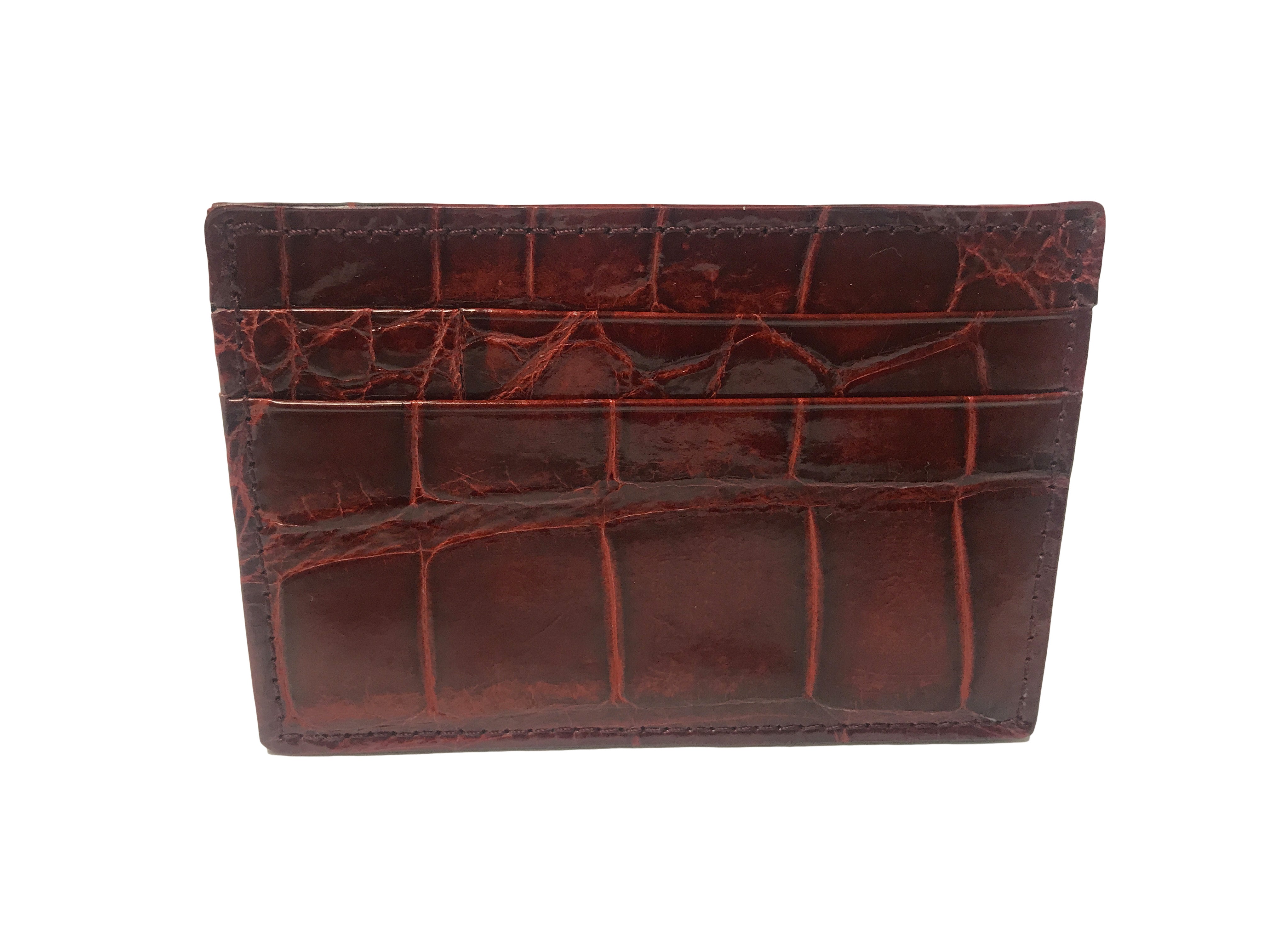 American Alligator Skin Card Case Red