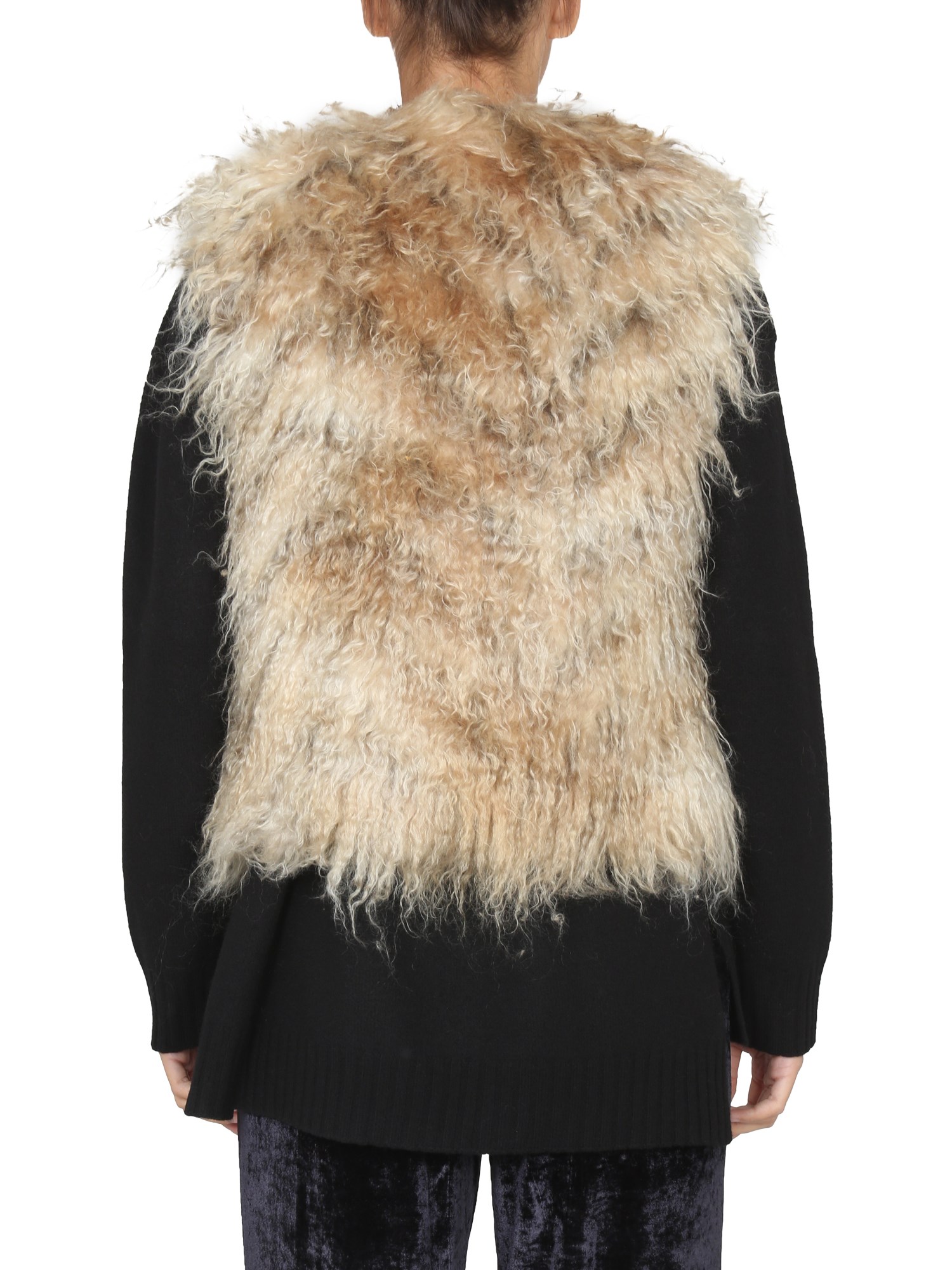 BECAGLI SINCE 1994    LONG-HAIRED MOHAIR FUR VEST