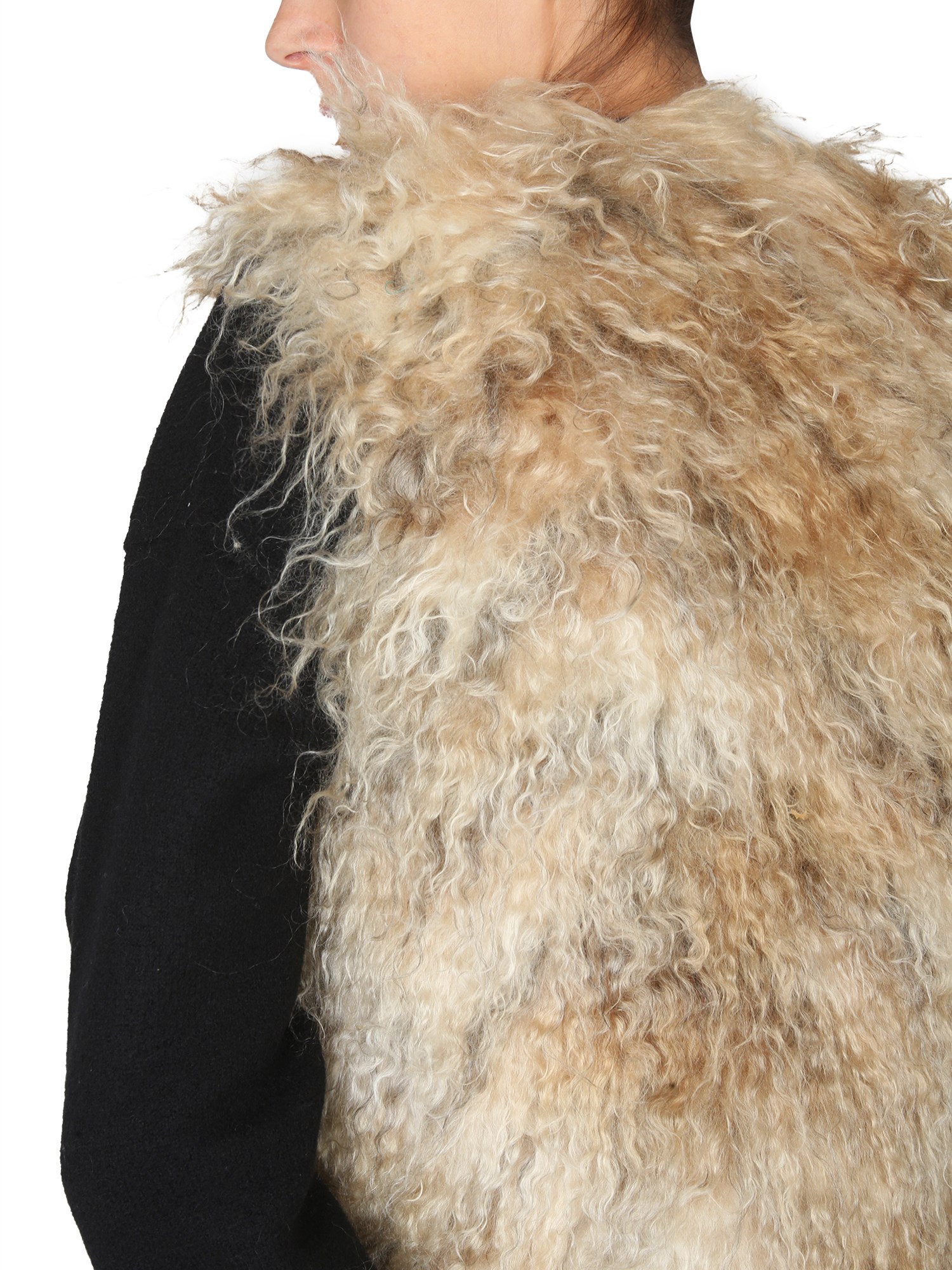 BECAGLI SINCE 1994    LONG-HAIRED MOHAIR FUR VEST