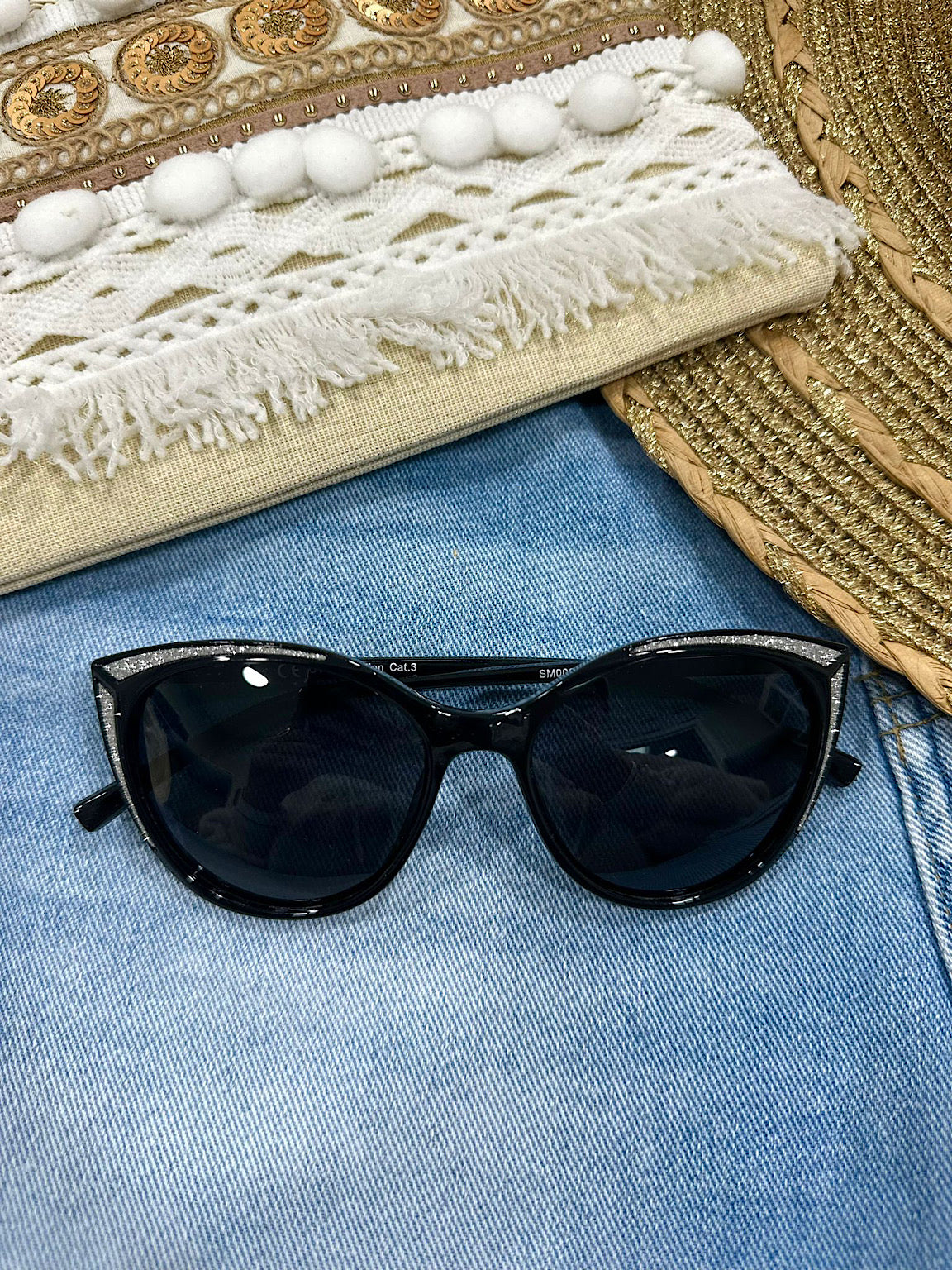 Black Glitter Sunglasses Tegan