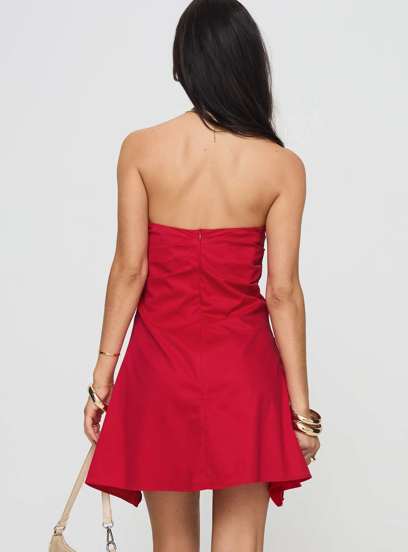 Bradwell Strapless Mini Dress Red