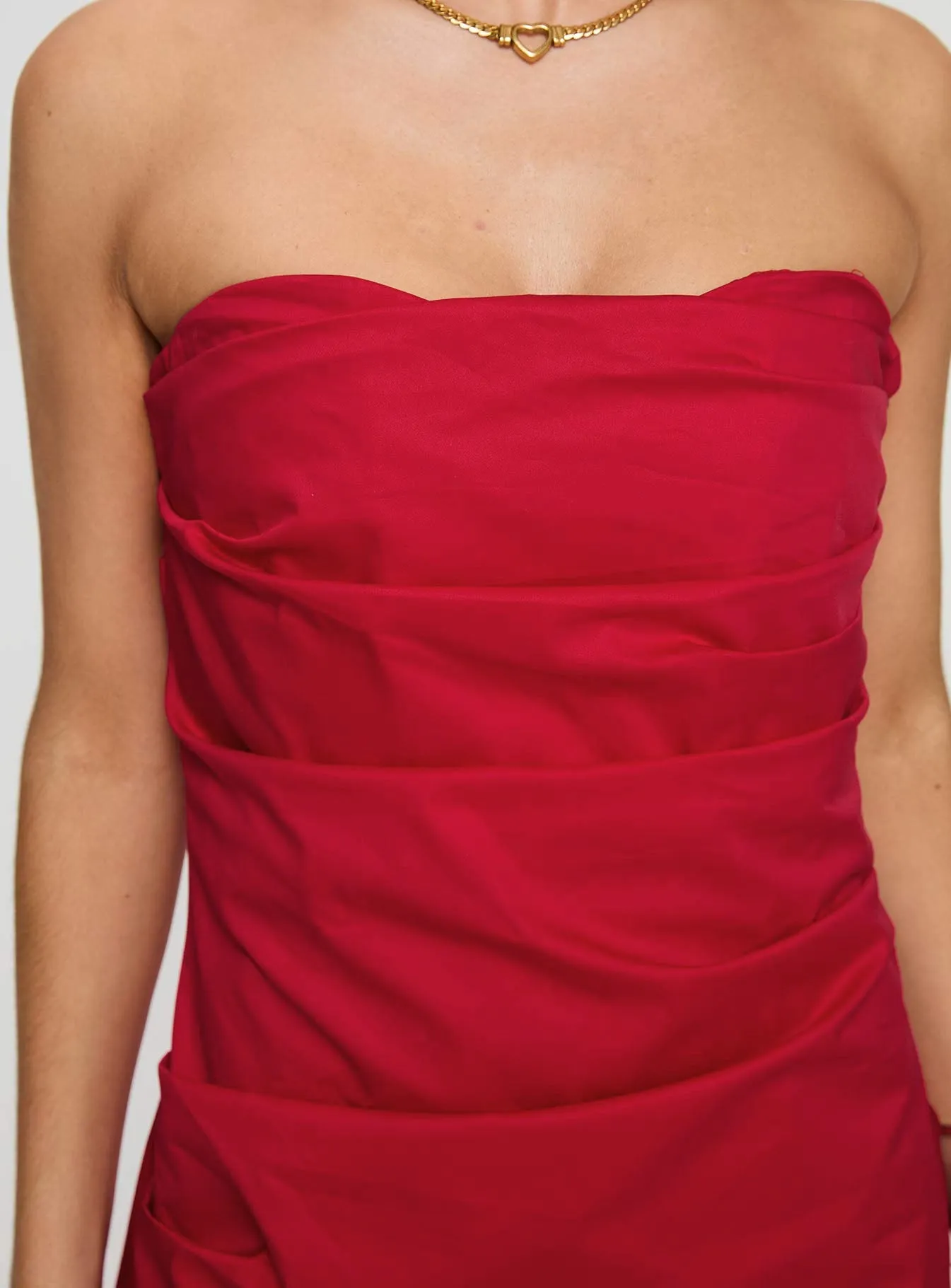 Bradwell Strapless Mini Dress Red