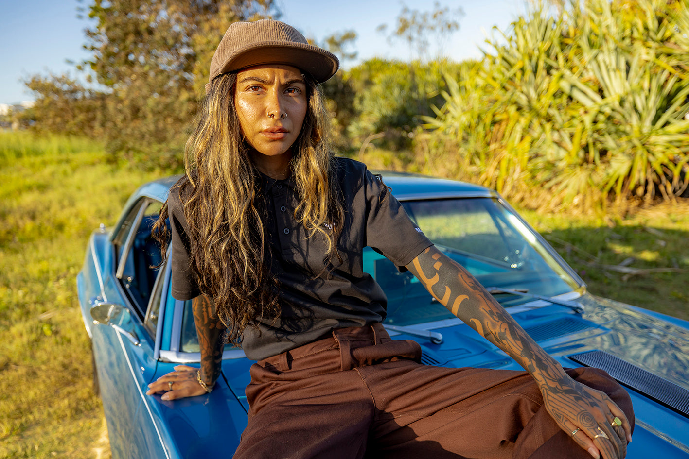 Brown Cord Antler Cap