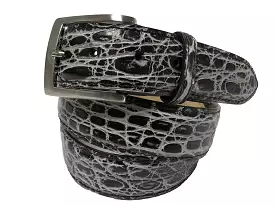 Caiman Skin Handpainted Belt Black/White