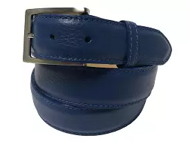 Calf Skin Pebble Belt Blue Classic