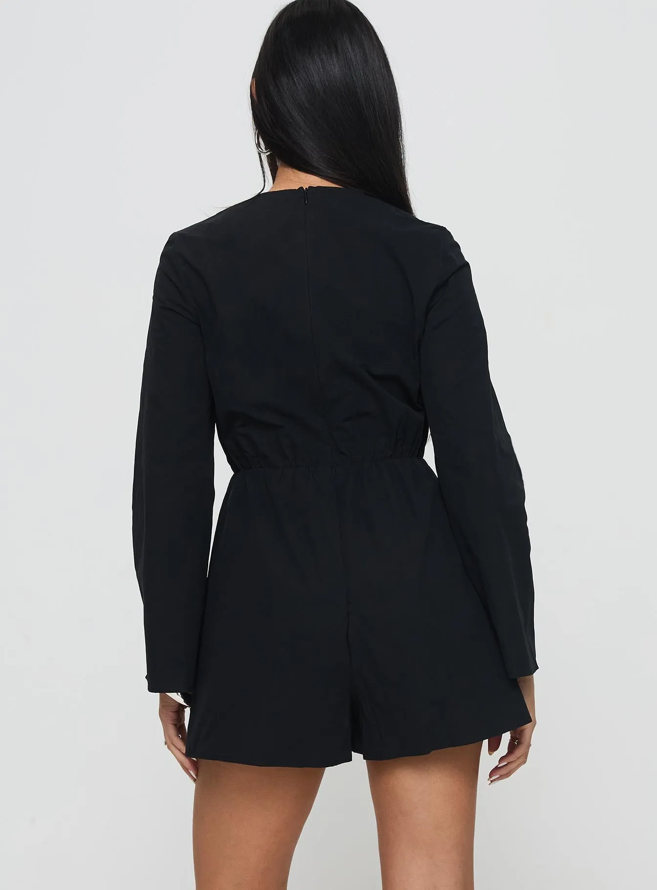 Cassis Long Sleeve Playsuit Black