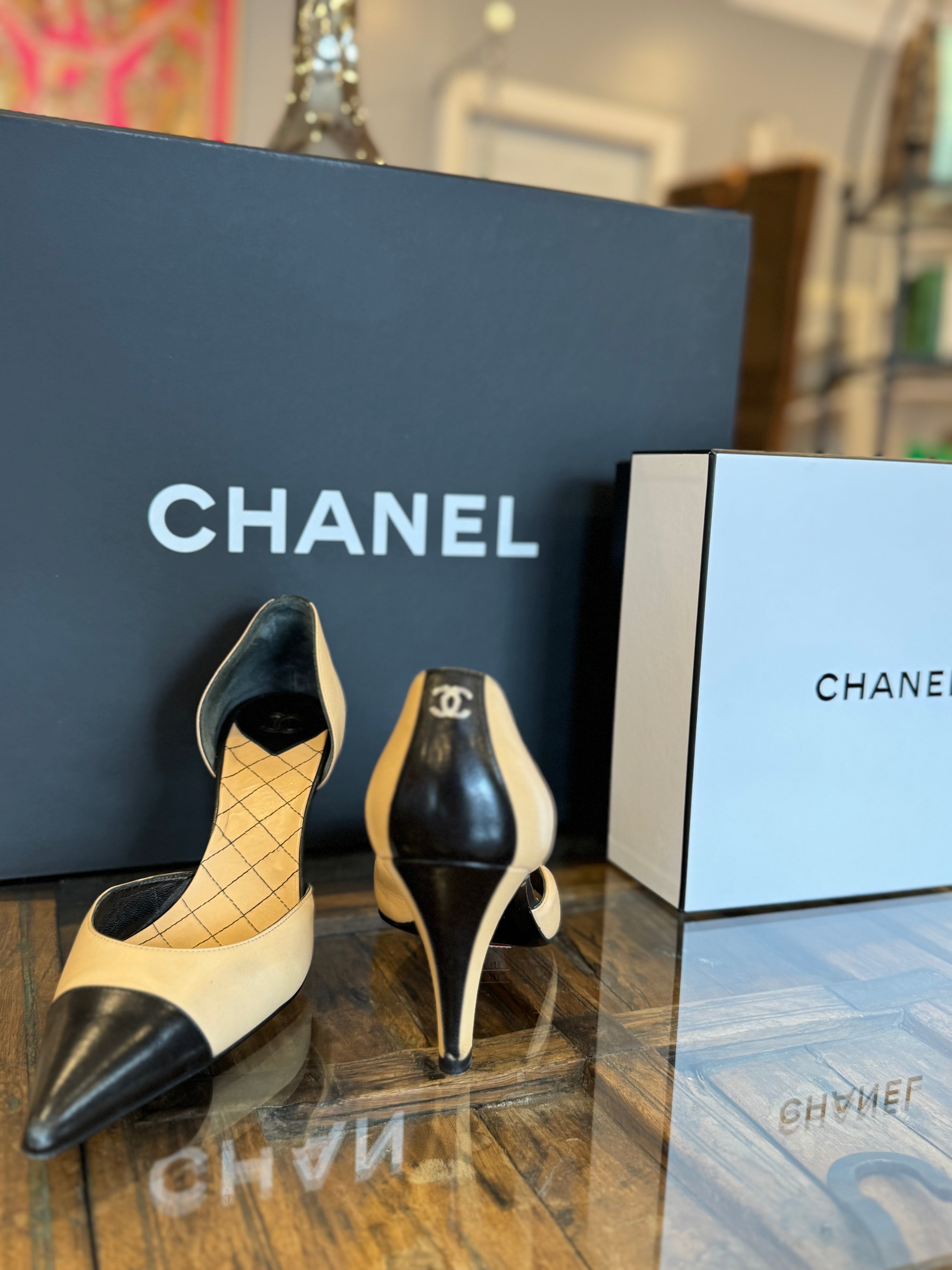 Chanel Leather Pumps Size 8.5