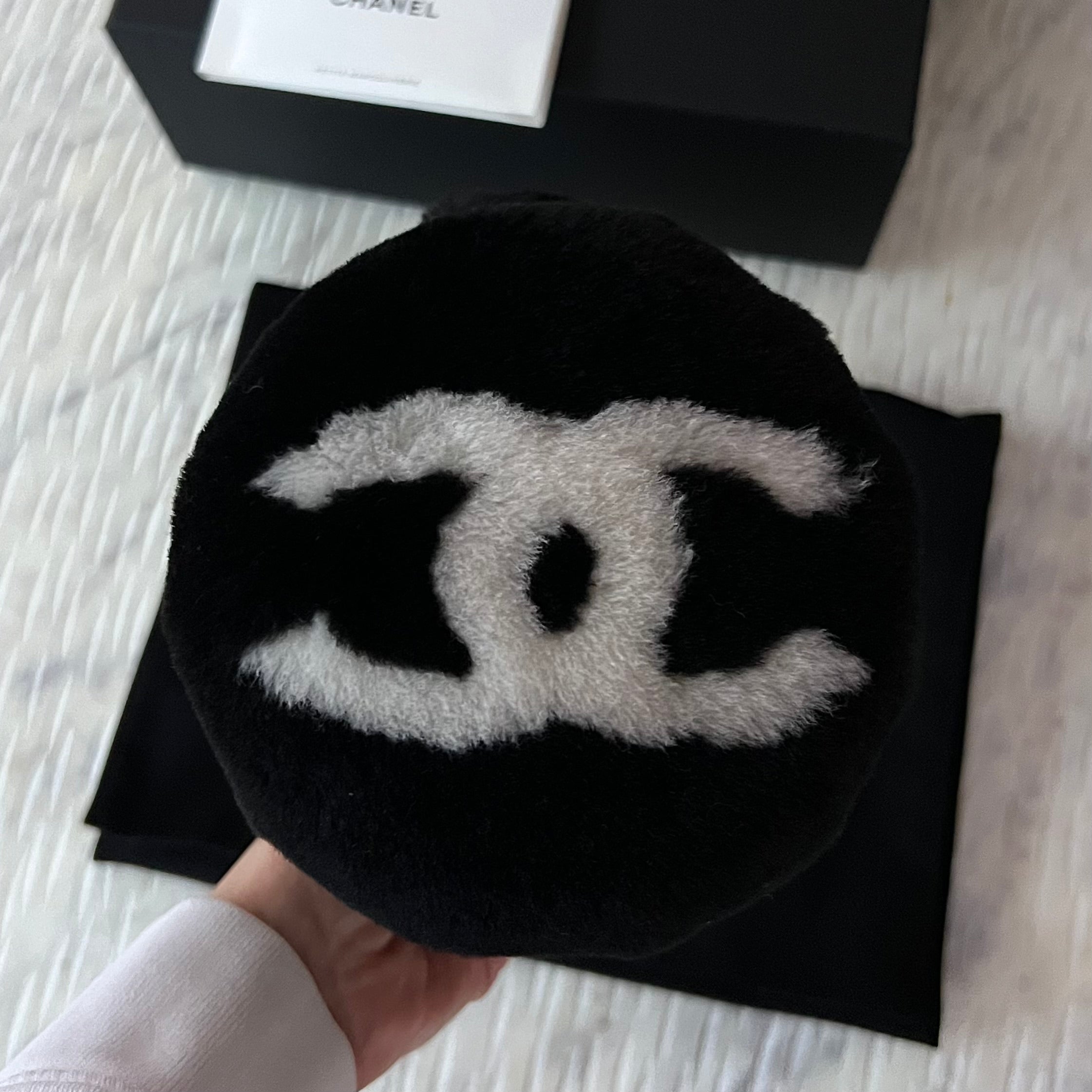 Chanel Shearling CC Earmuffs