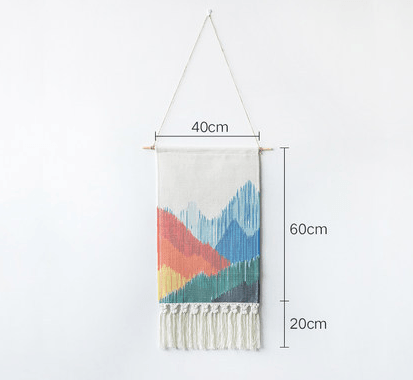 Cotton Geometric Hand-knotted Tassels Hippie Wall Hanging Tapestry