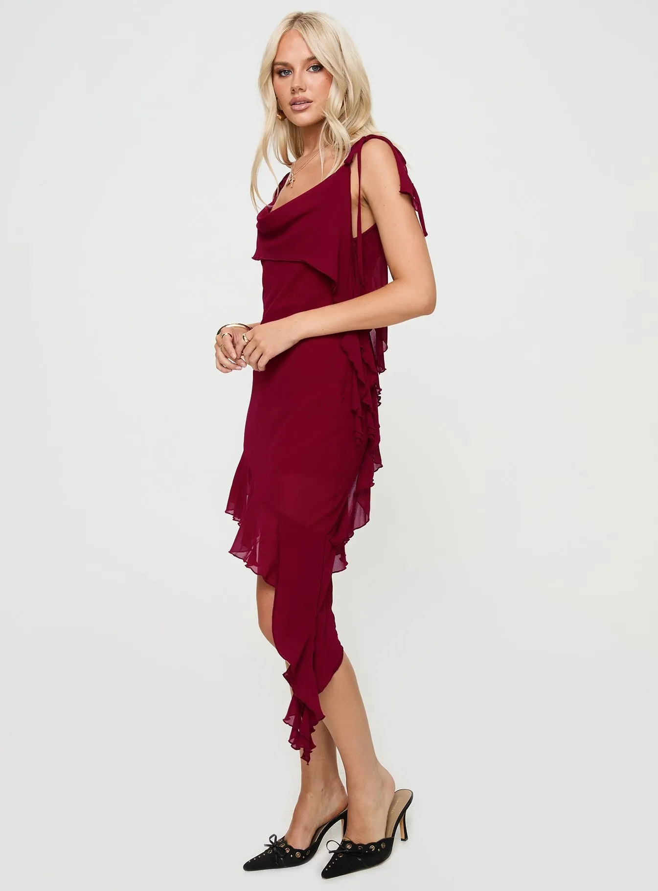 Dacian Mini Dress Burgundy