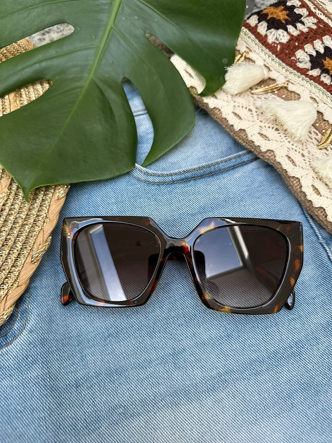 Dark Tortoiseshell With Cream Sunglasses Tina