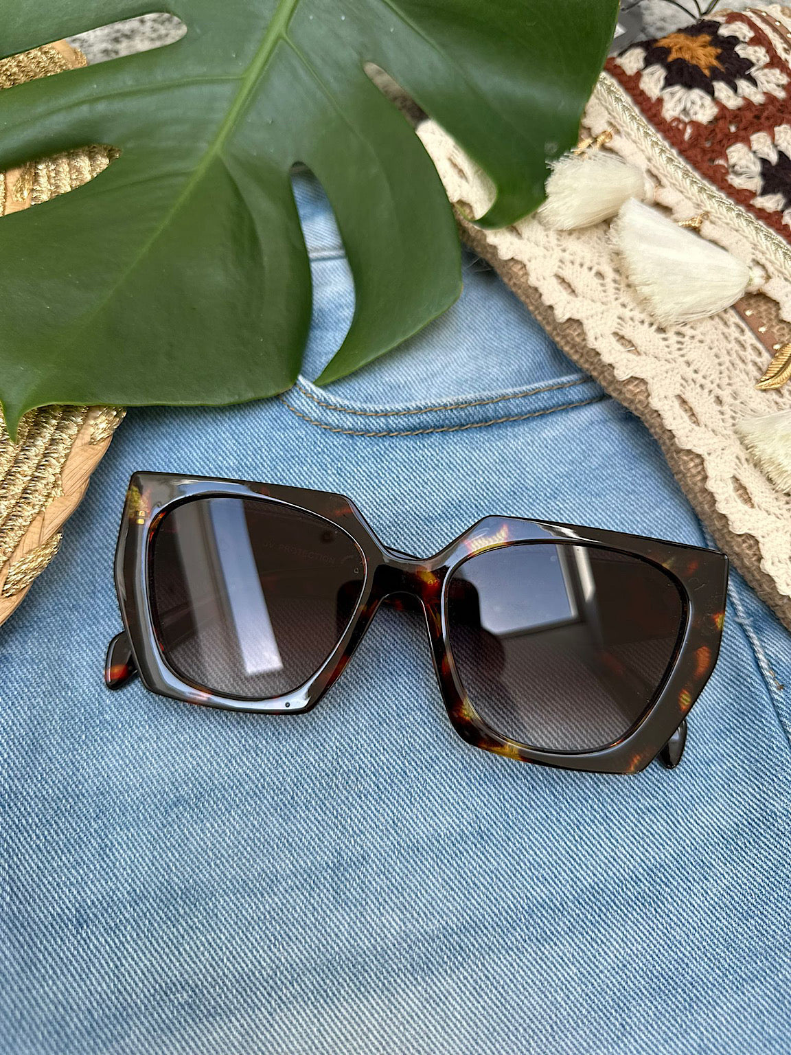 Dark Tortoiseshell With Cream Sunglasses Tina