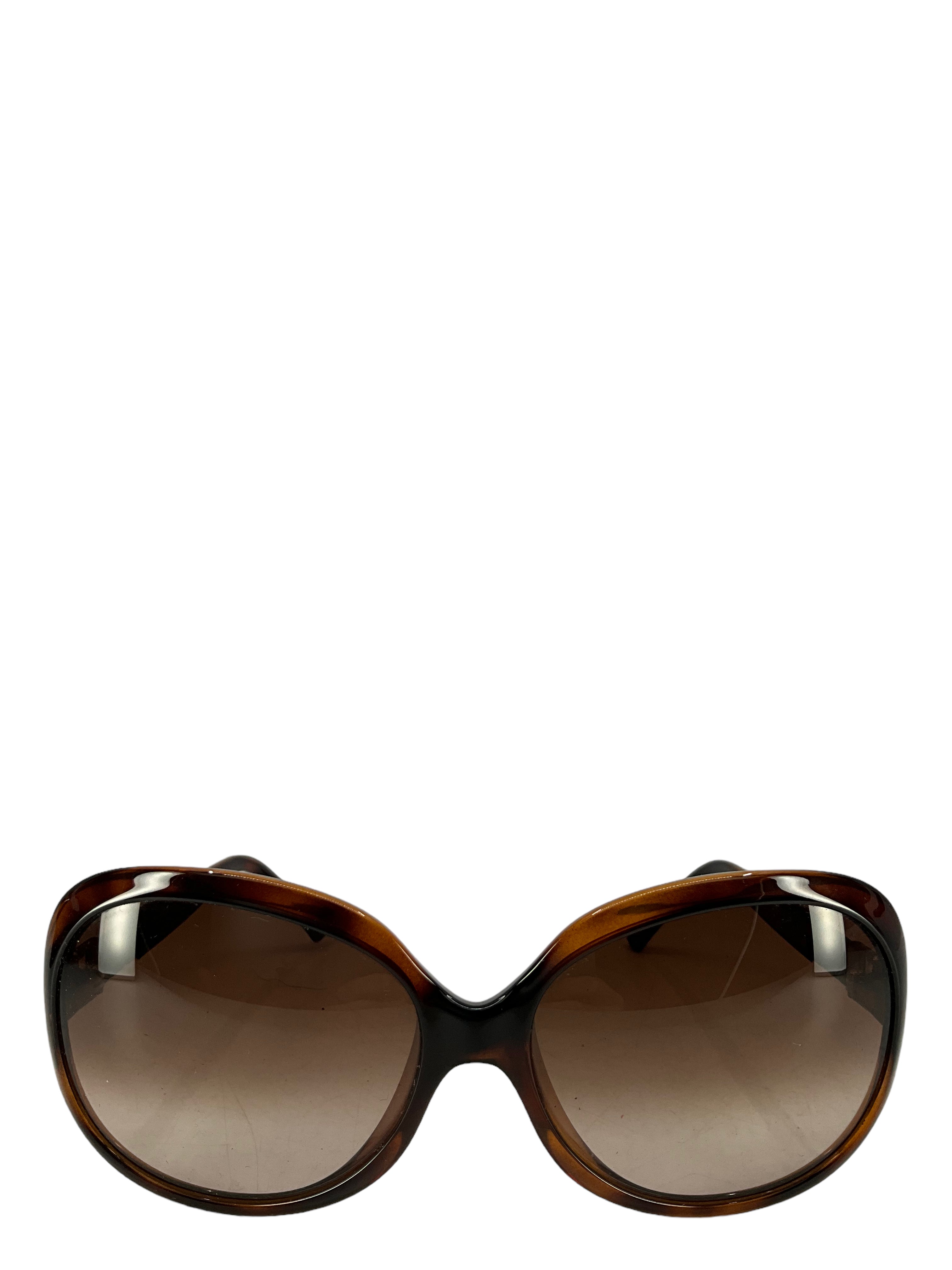 Fendi Brown And Leather Sunglasses