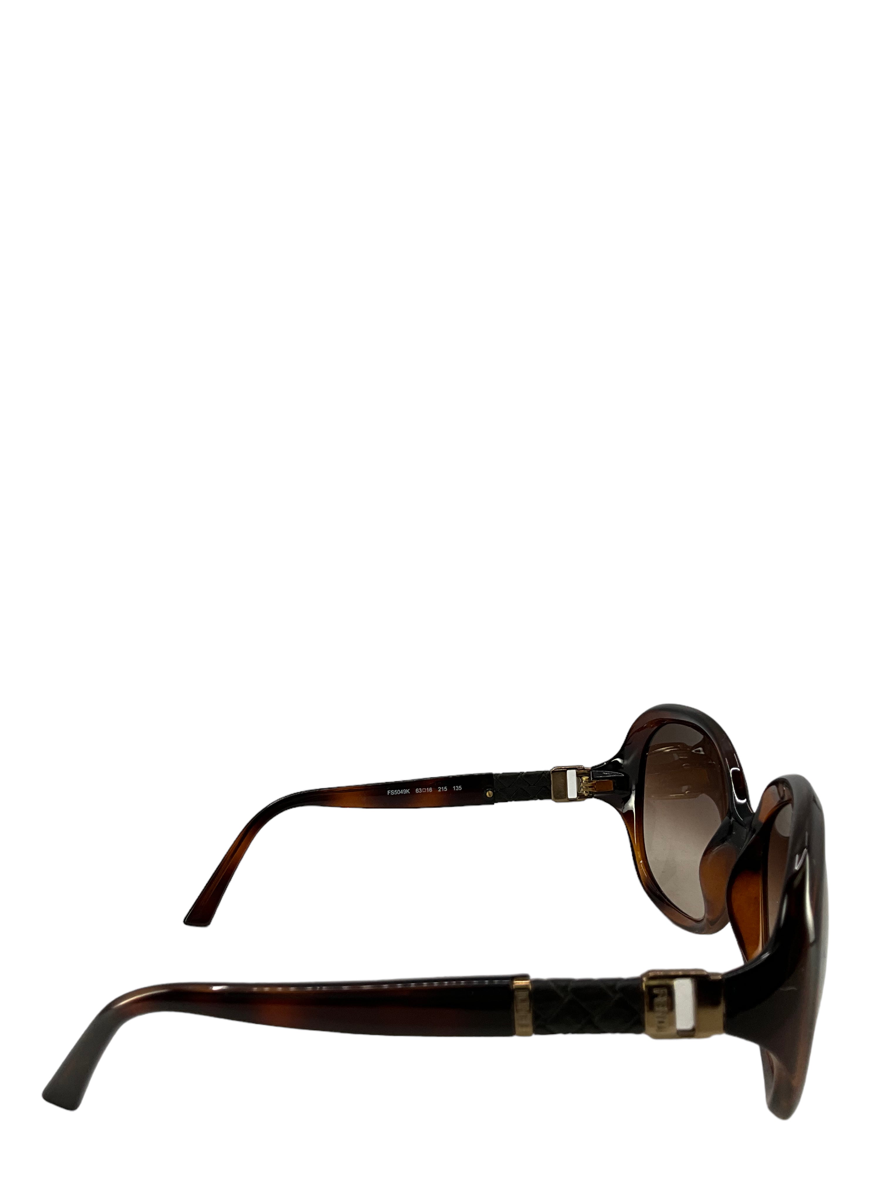 Fendi Brown And Leather Sunglasses