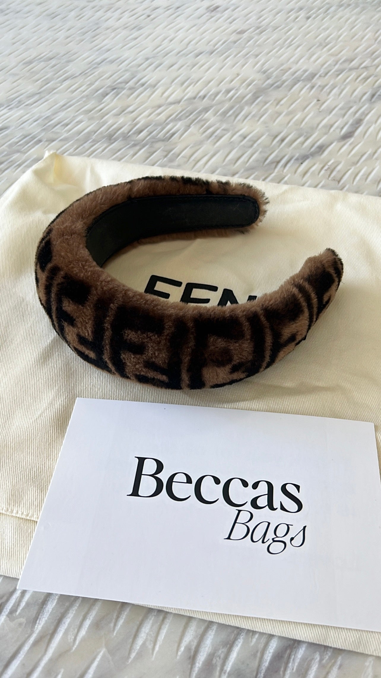 Fendi FF Shearling Headband