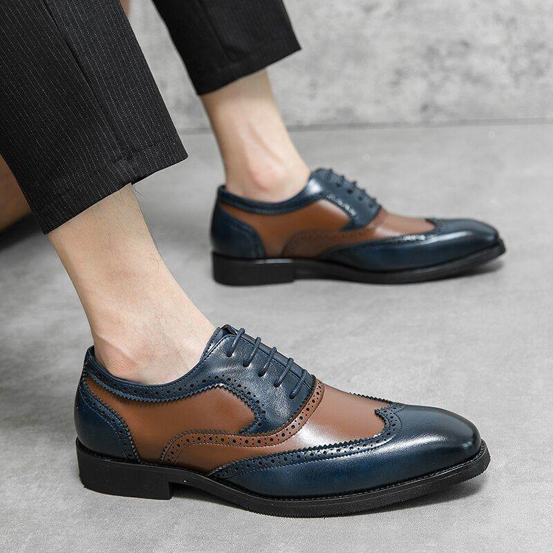 Formal Leather Derby Business Dress Men's Casual Shoes WX258