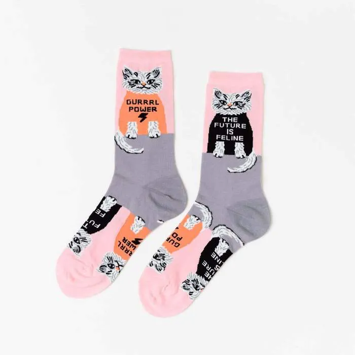 Future Is Feline Crew Socks