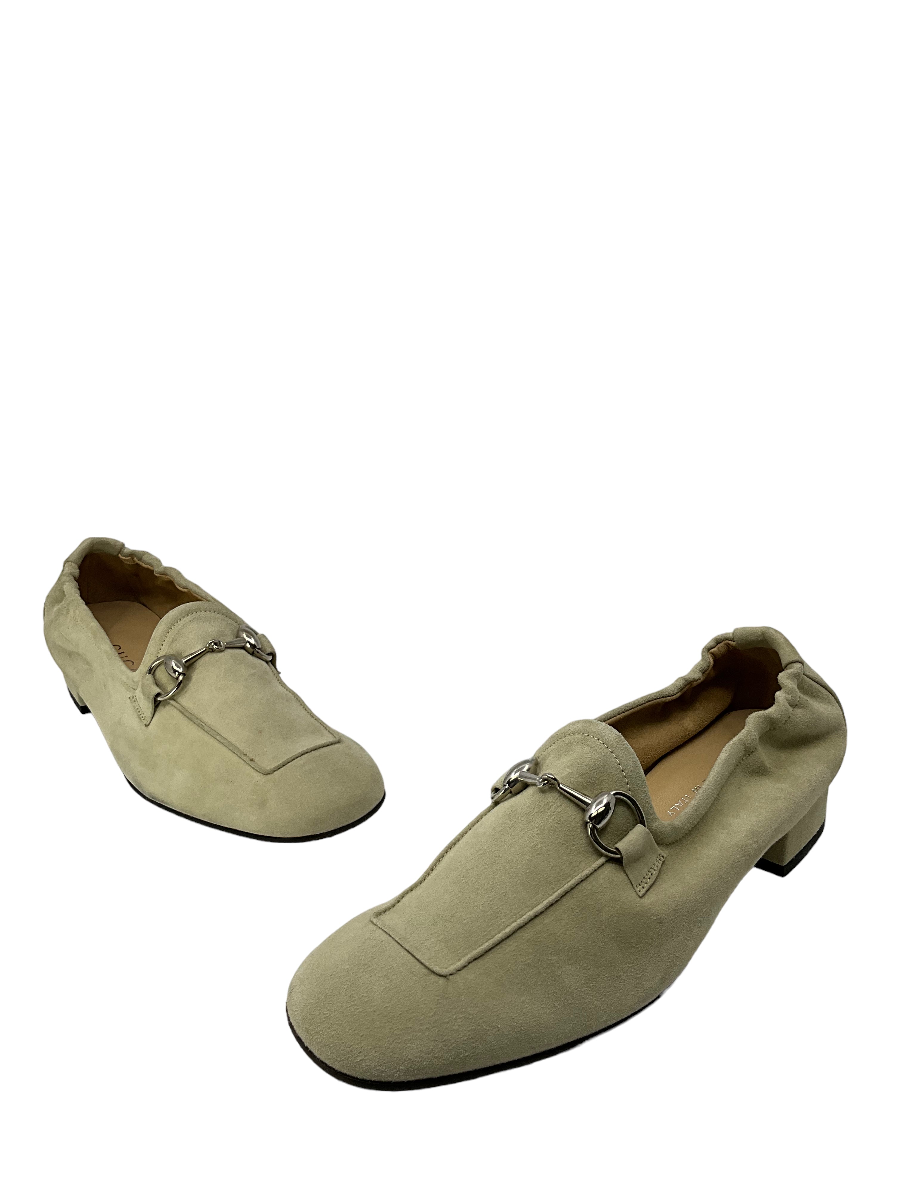 Gucci Beige Suede Loafers Size 8.5