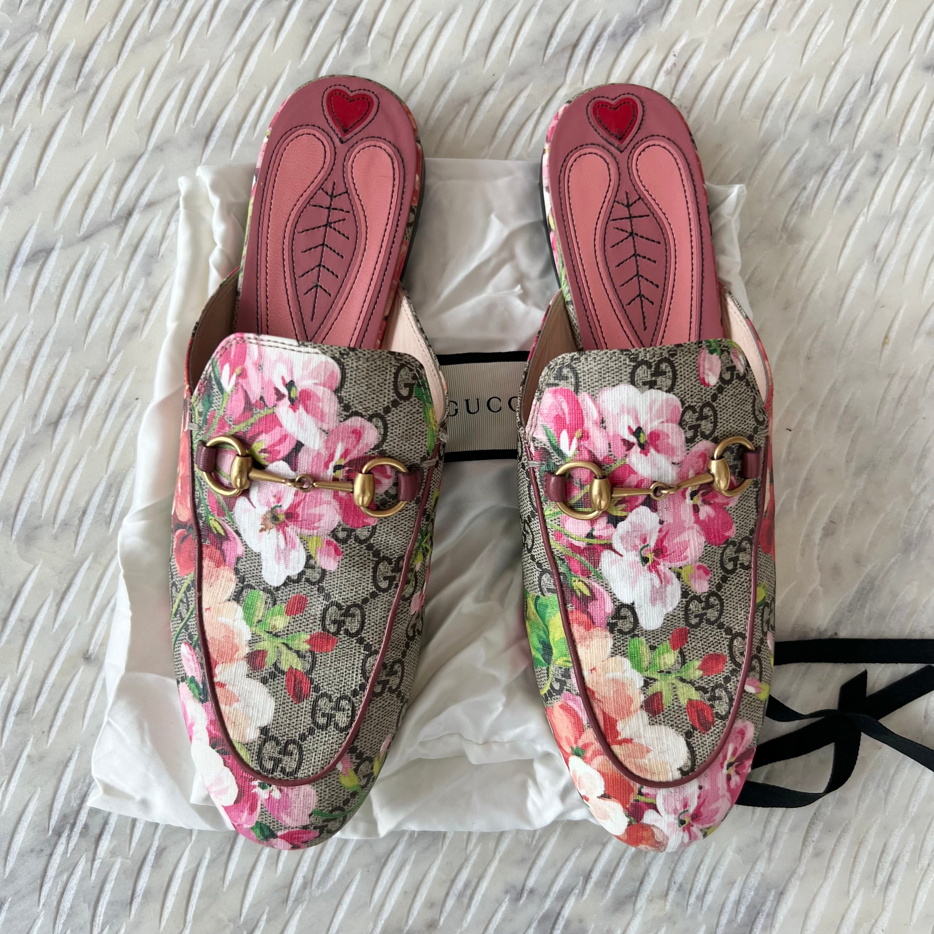 Gucci Floral Princetown Mules