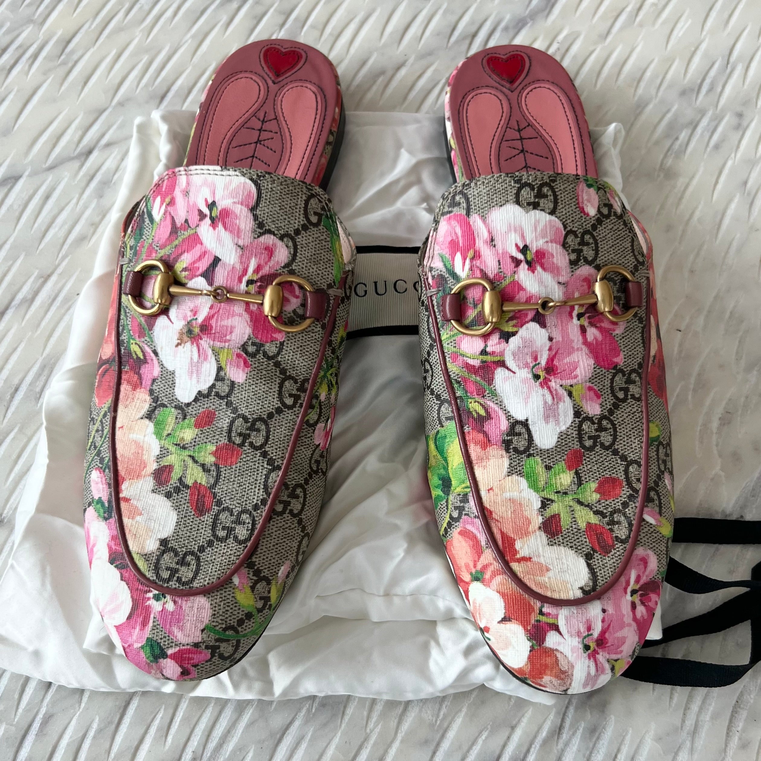 Gucci Floral Princetown Mules