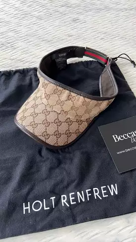 GUCCI GG Canvas and Leather Visor