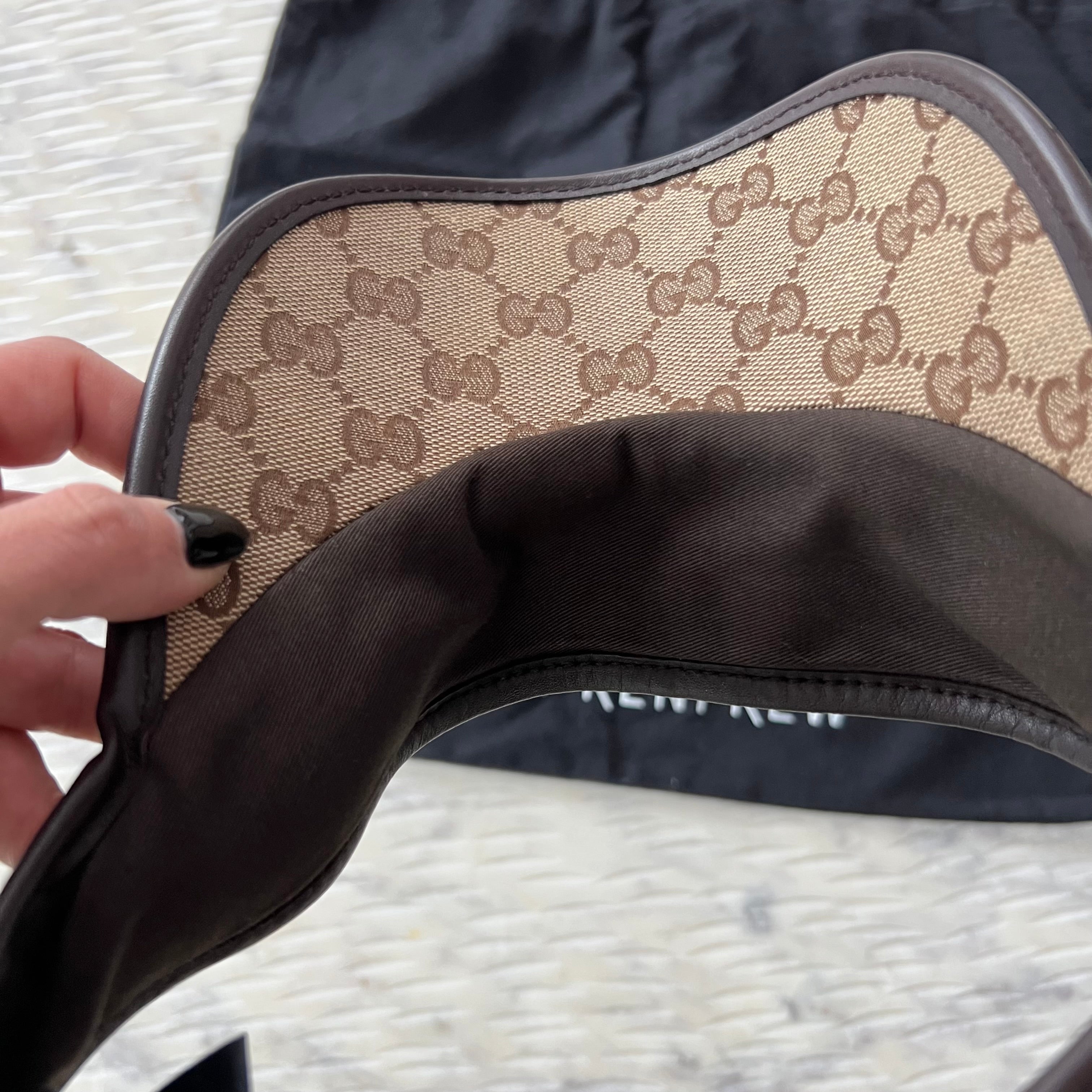 GUCCI GG Canvas and Leather Visor