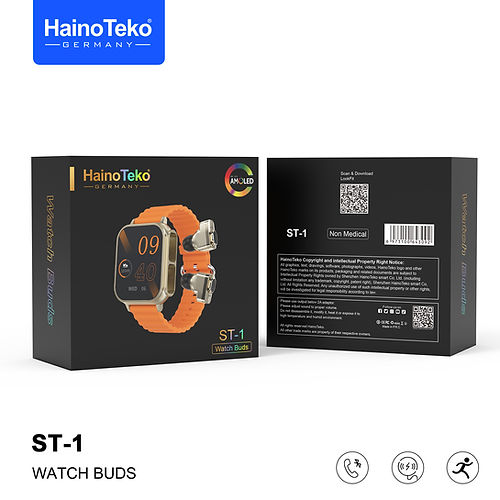 Haino Teko Watch Buds ST-1 with AMOLED Display (Watch + Earbuds)