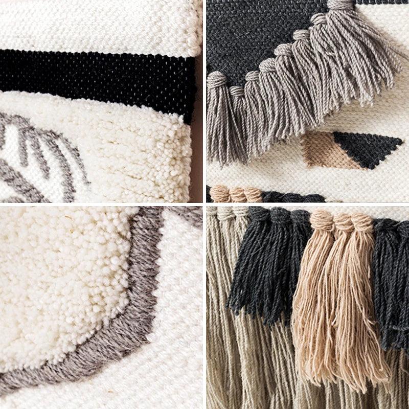 Hand Woven Tufted Macrame Tassel Tapestries