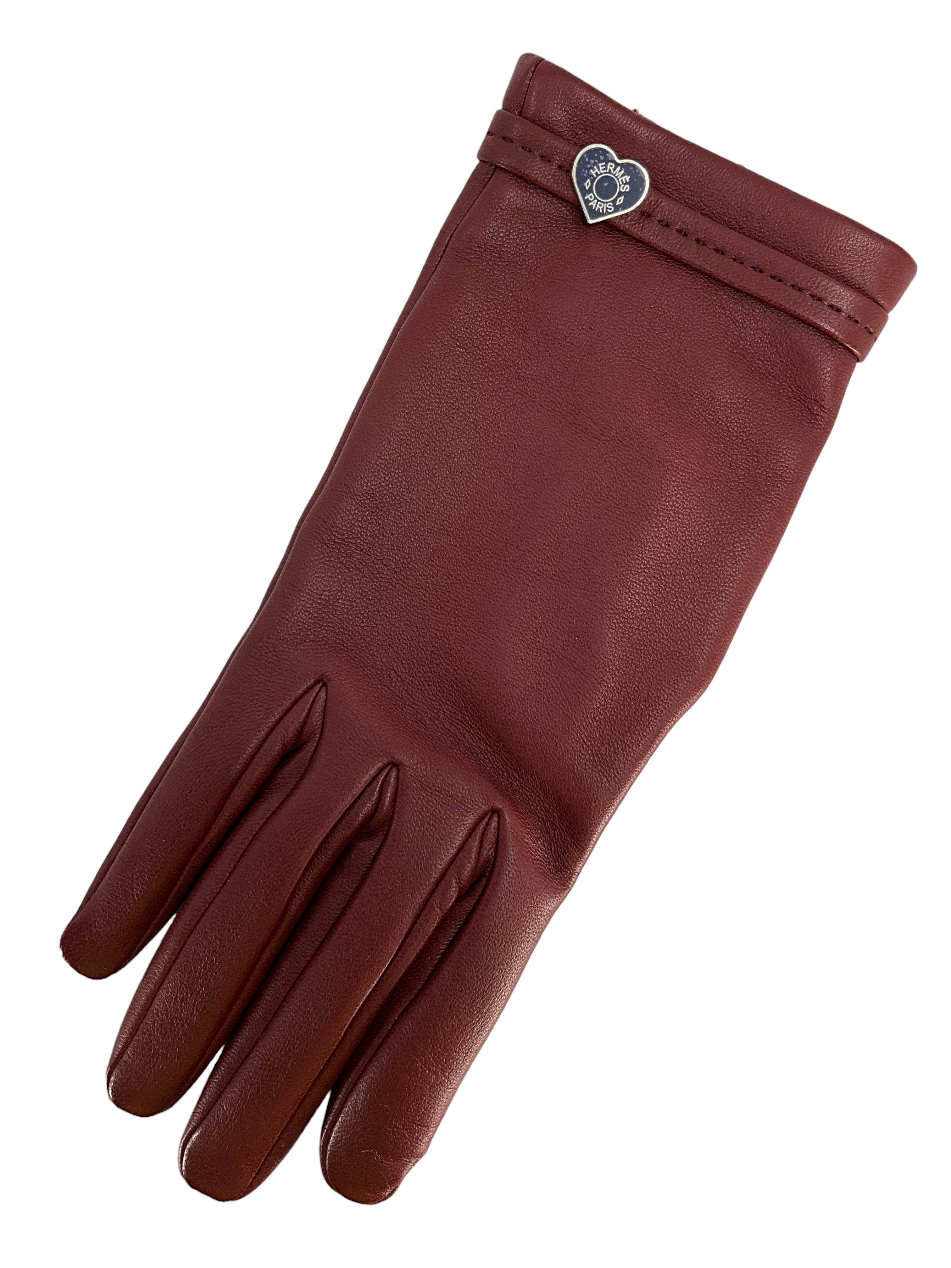 Hermes Lambskin Dream Love Gloves Size 7.5