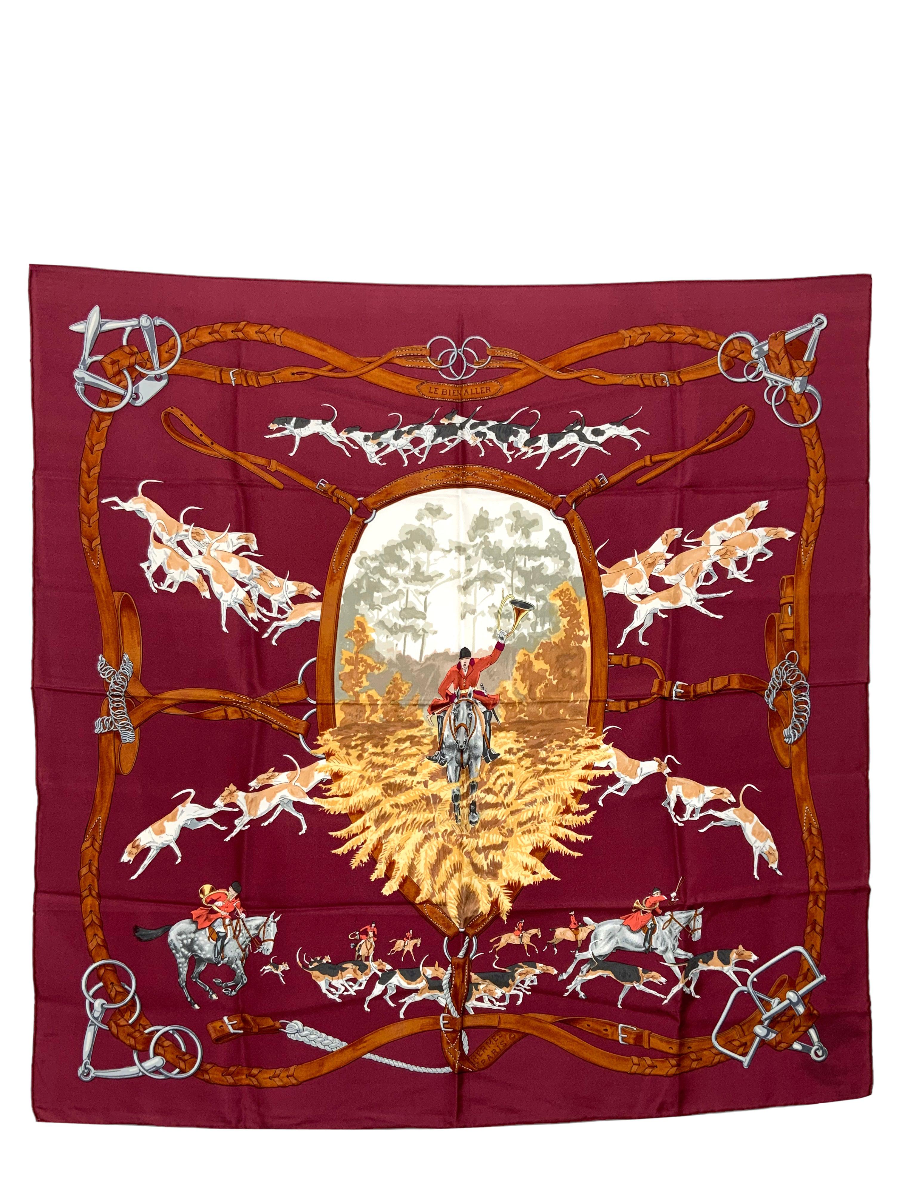 HERMES Le Bien Aller Silk Scarf 90