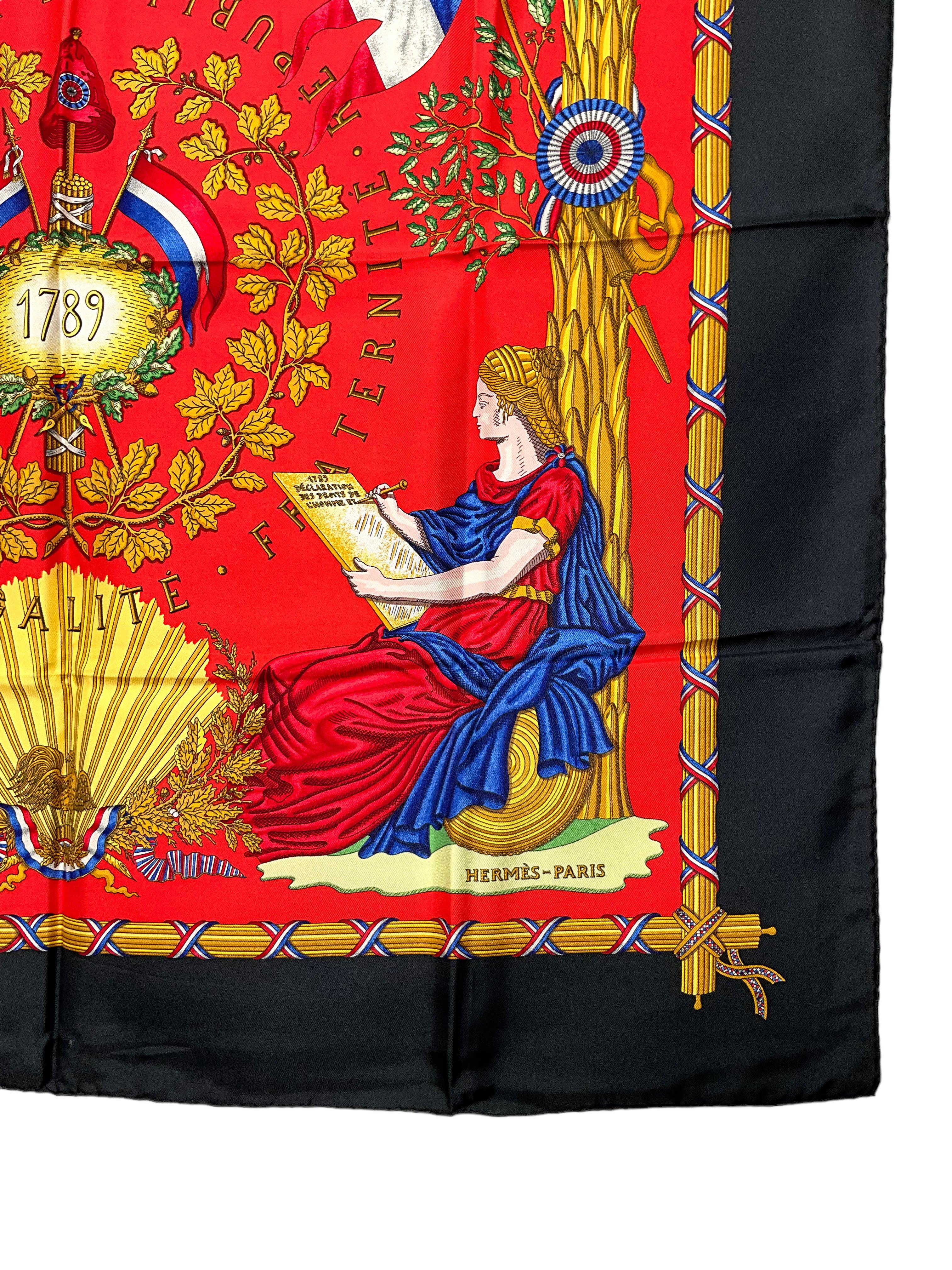 Hermes Republique Francaise Silk Scarf 90