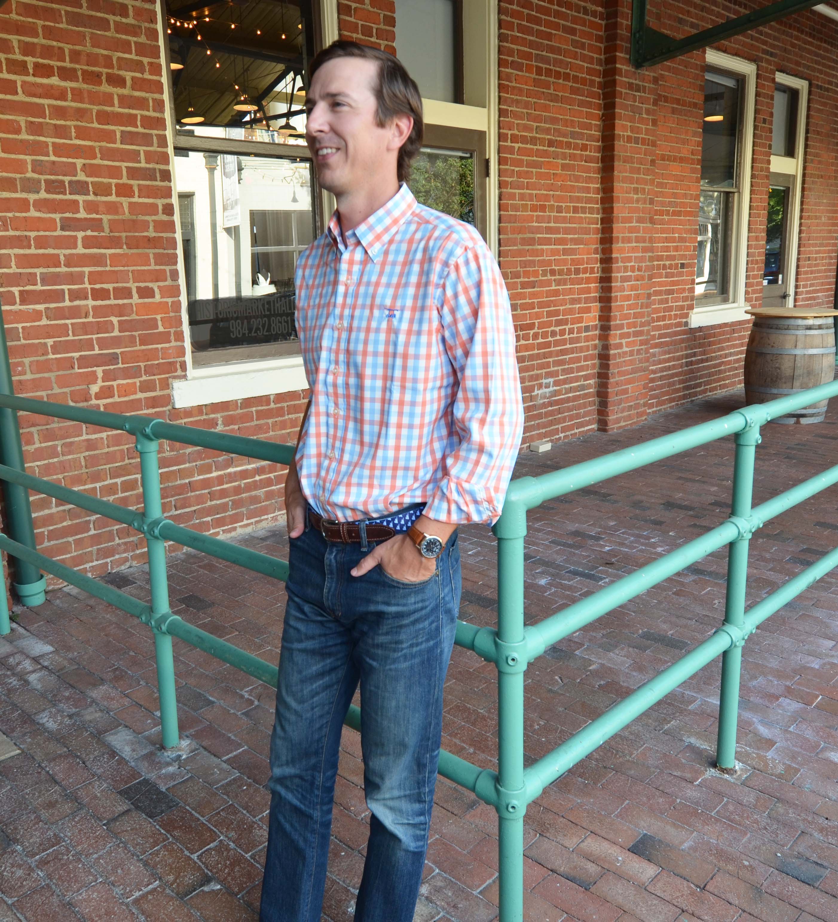 Islander Button Down - Coral/Bell