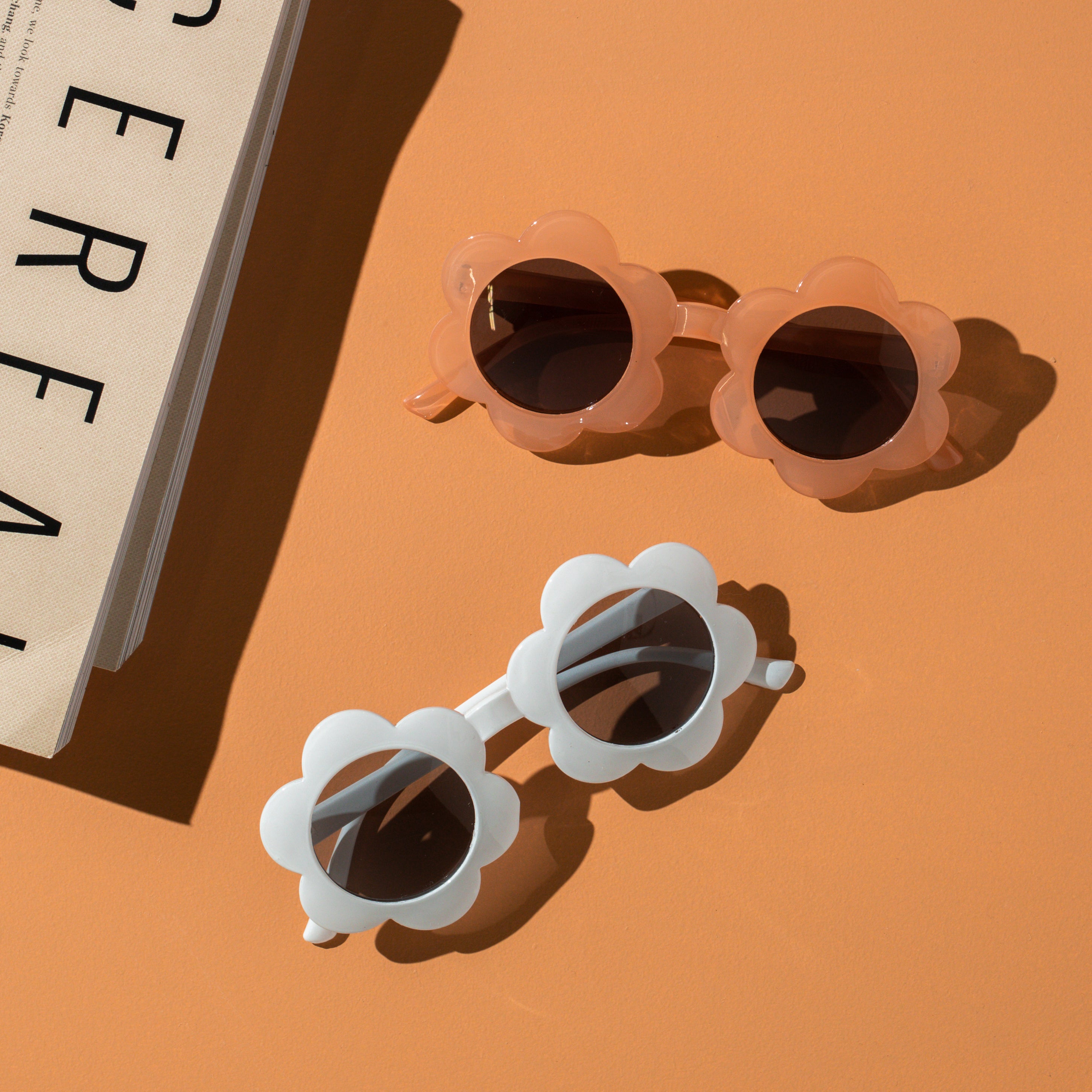 June Translucent Flower Sunglasses — Peach