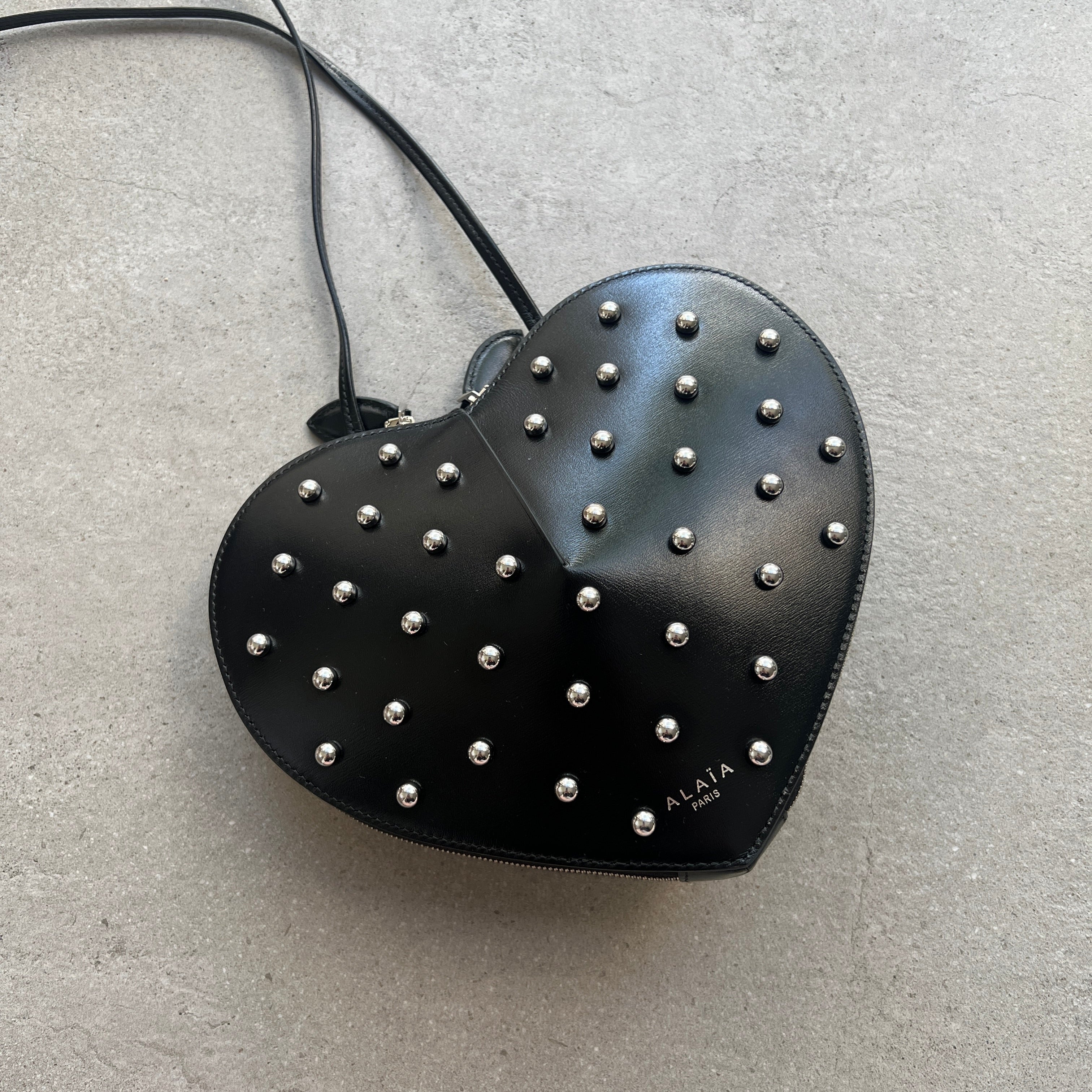 Le Cur Studded Bag, Black Lux Calfskin