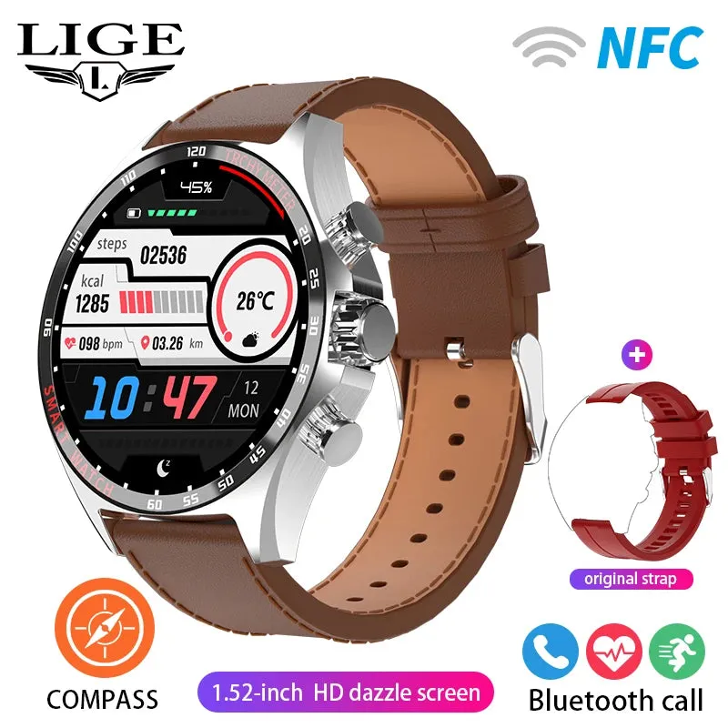 LIGE Smartwatch Outdoor Compass Positioning IP68 Waterproof Fitness