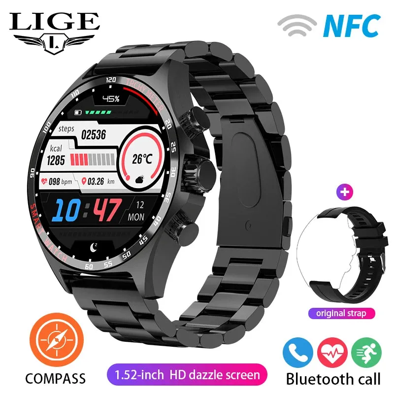 LIGE Smartwatch Outdoor Compass Positioning IP68 Waterproof Fitness