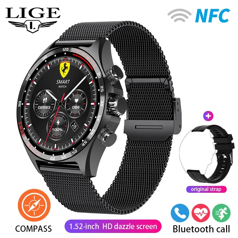 LIGE Smartwatch Outdoor Compass Positioning IP68 Waterproof Fitness