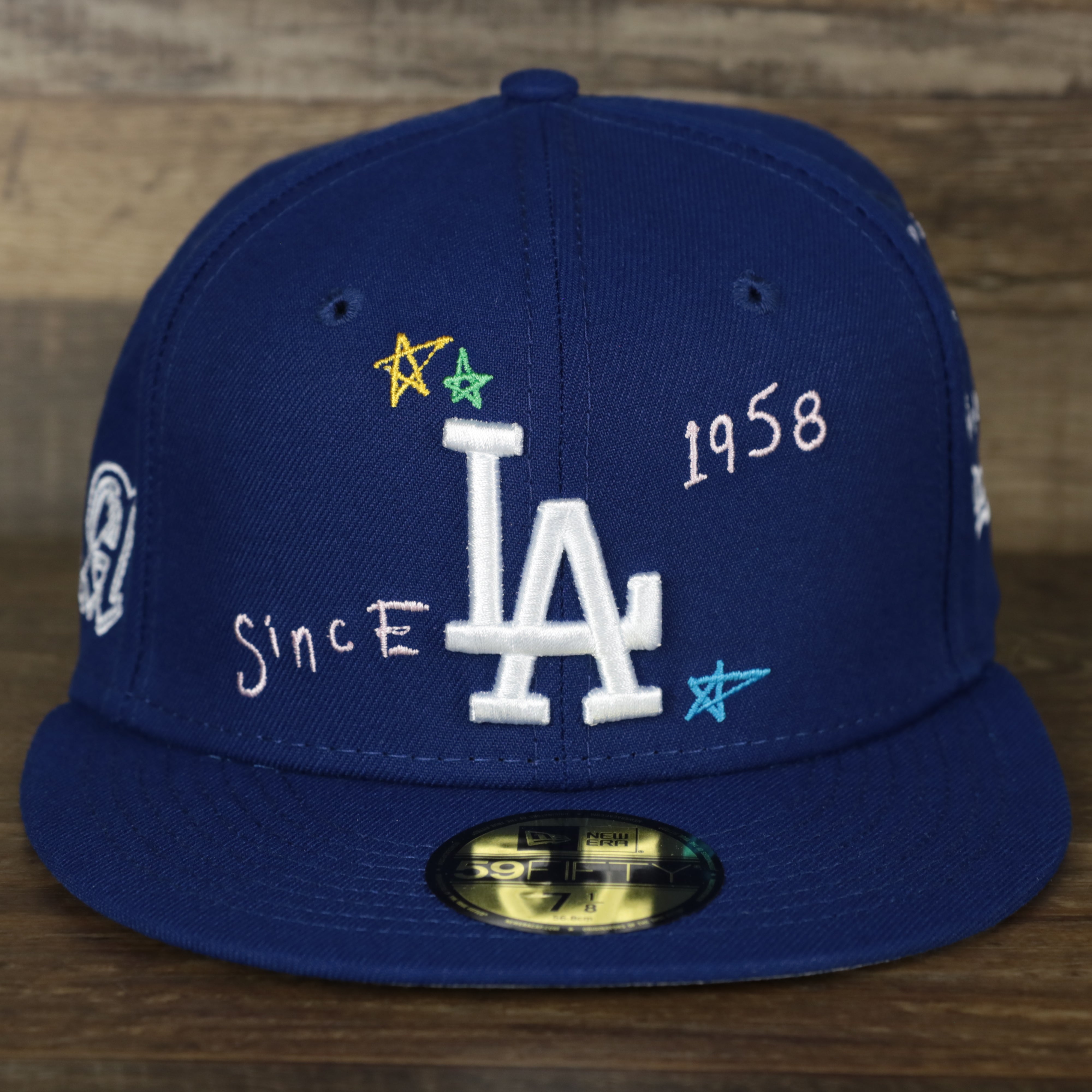 Los Angeles Dodgers “Scribble” Side Patch Gray Bottom 59Fifty Fitted Cap | Royal