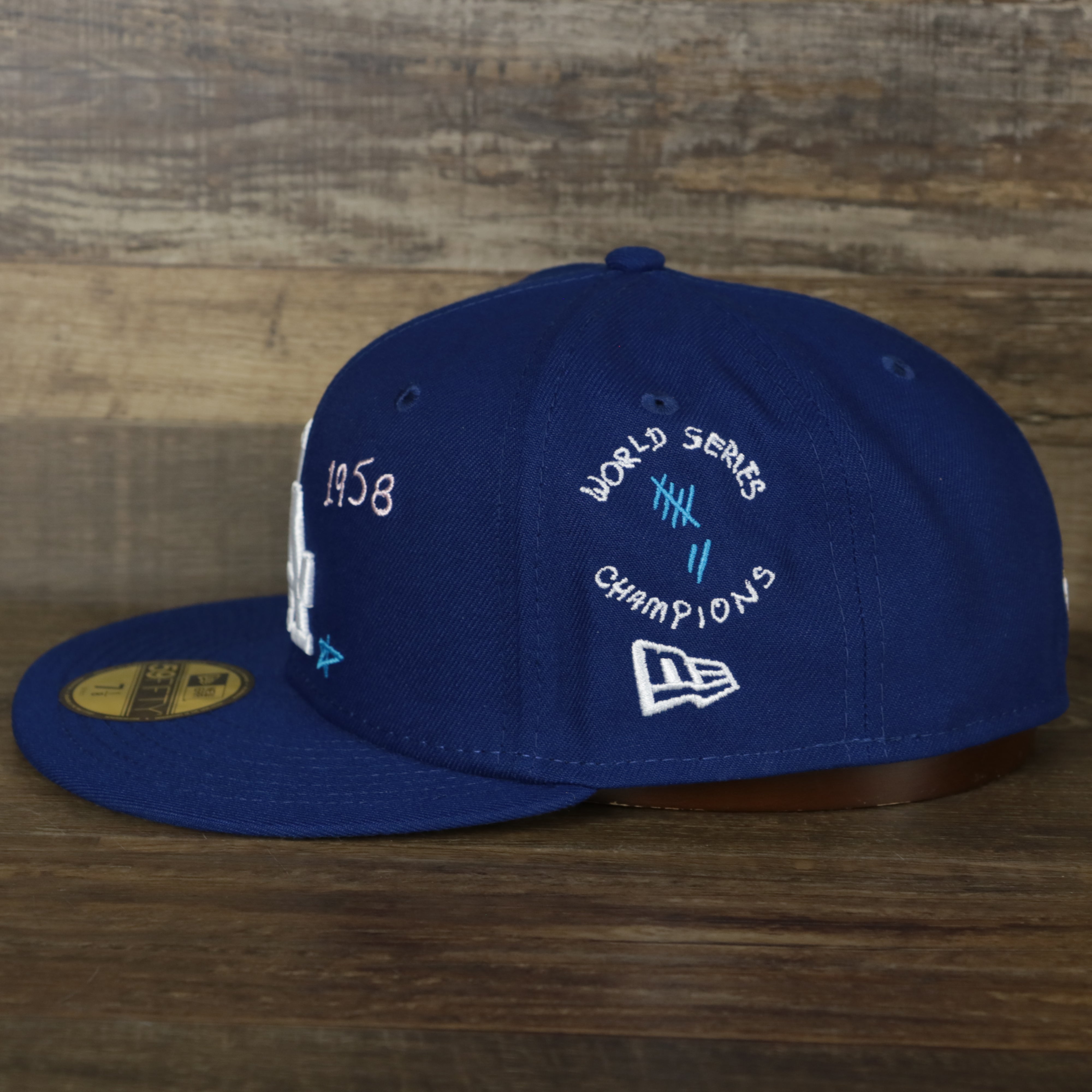 Los Angeles Dodgers “Scribble” Side Patch Gray Bottom 59Fifty Fitted Cap | Royal