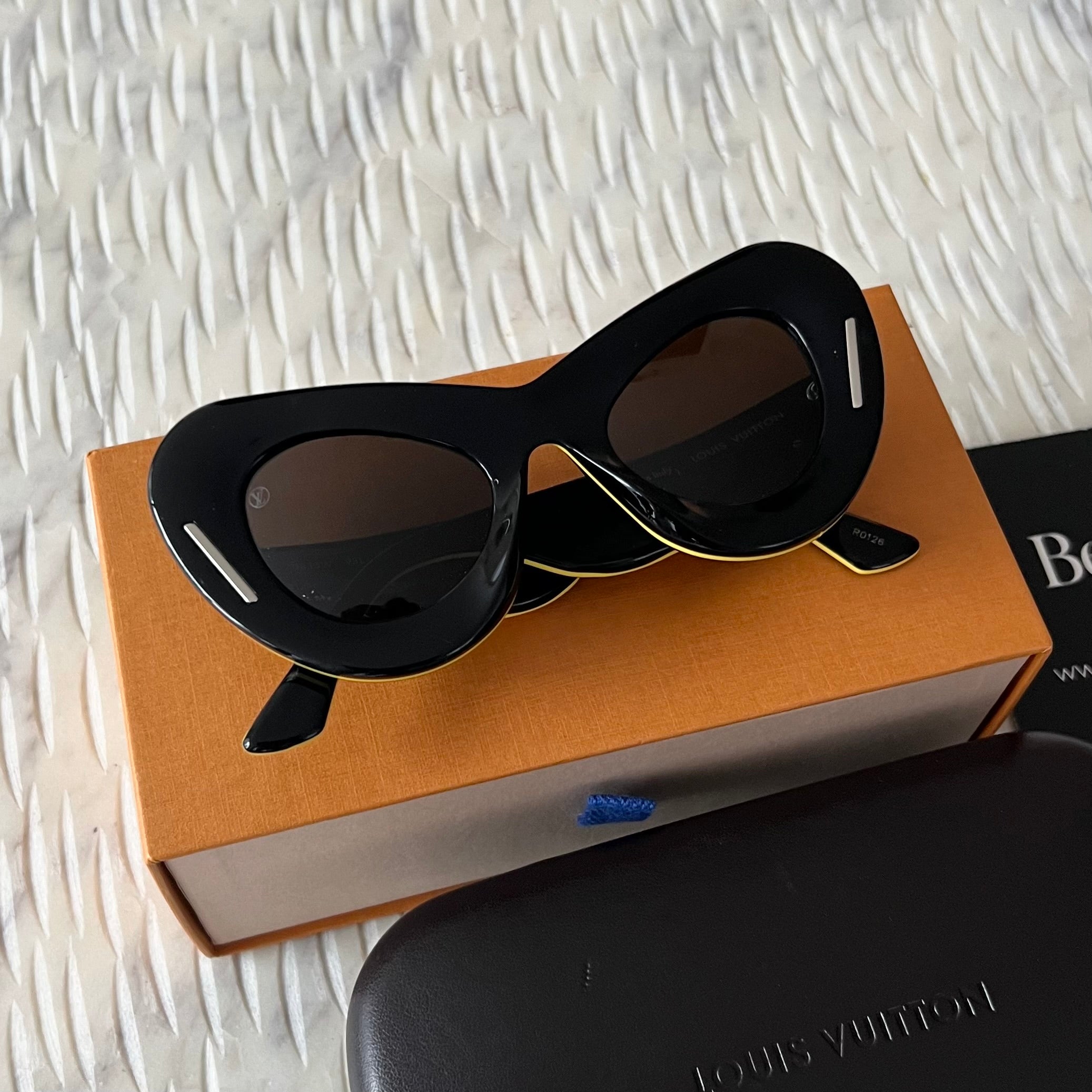 Louis Vuitton Black Yellow Cat Eye Sunglasses