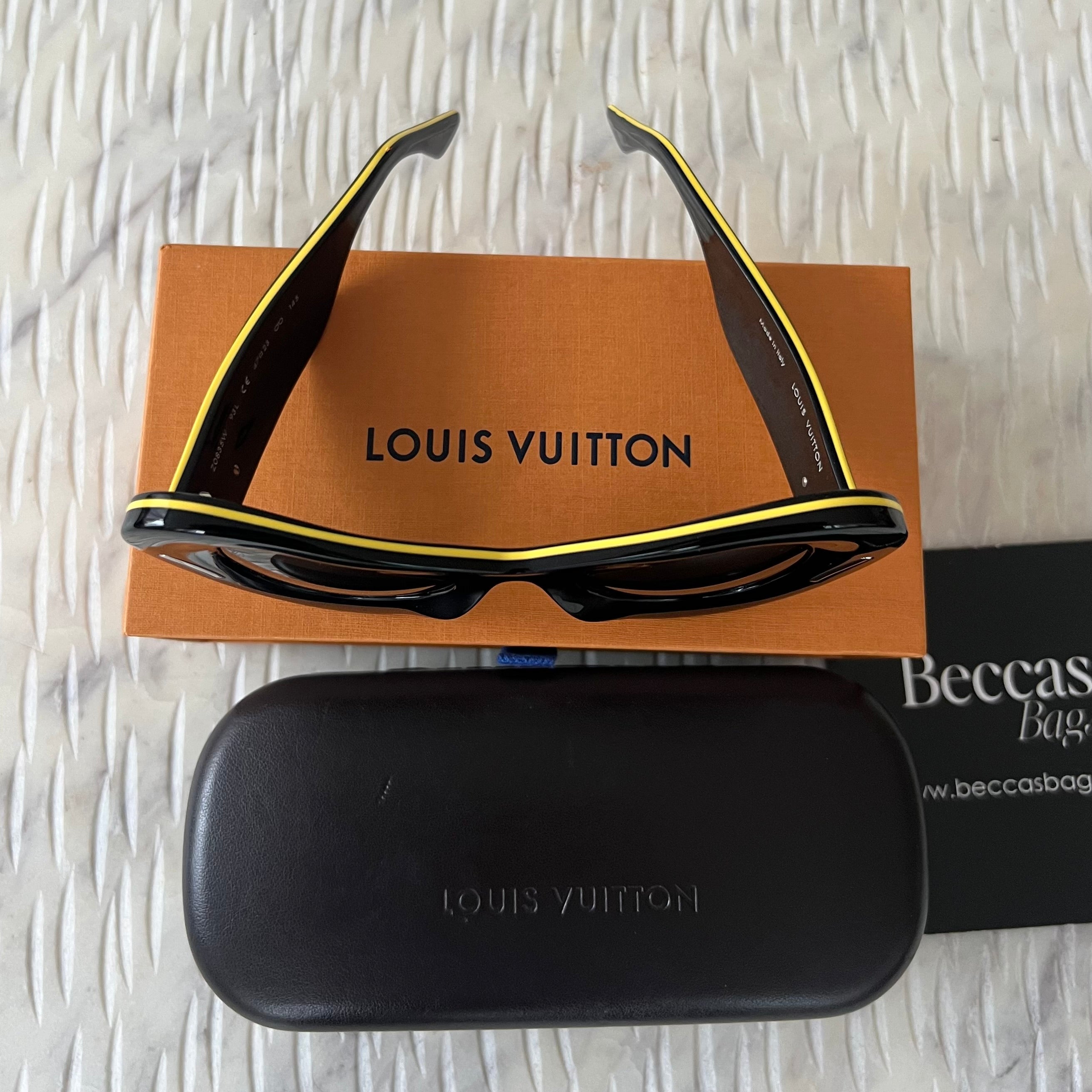 Louis Vuitton Black Yellow Cat Eye Sunglasses