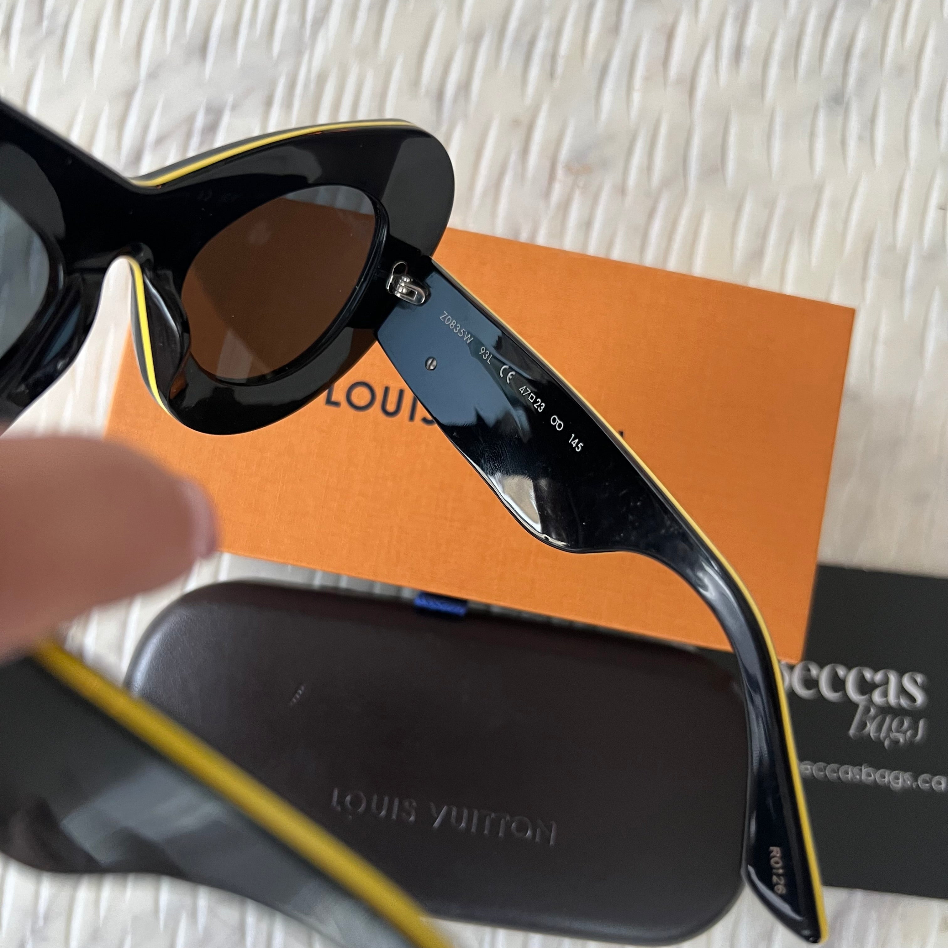 Louis Vuitton Black Yellow Cat Eye Sunglasses