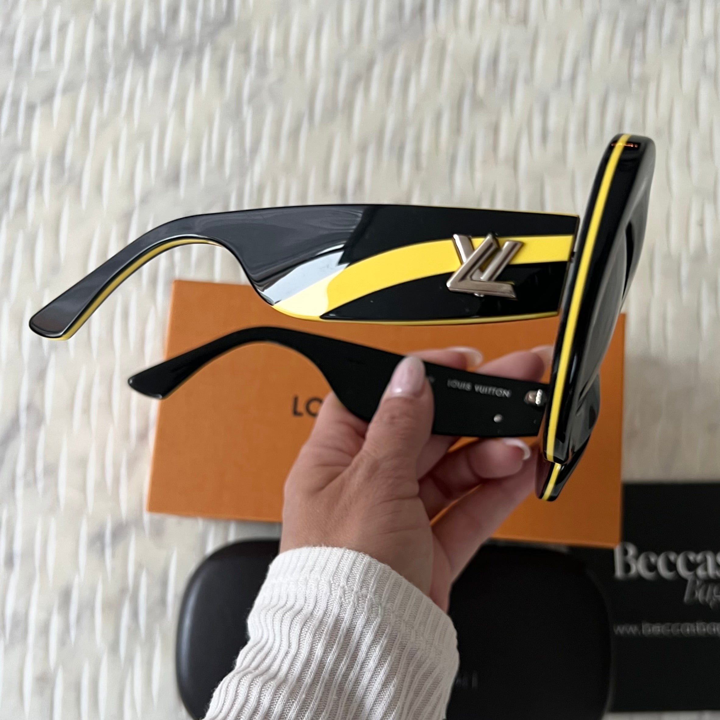 Louis Vuitton Black Yellow Cat Eye Sunglasses