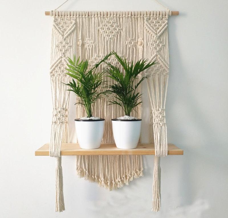 Macrame Plant Hanger Shelf Rope