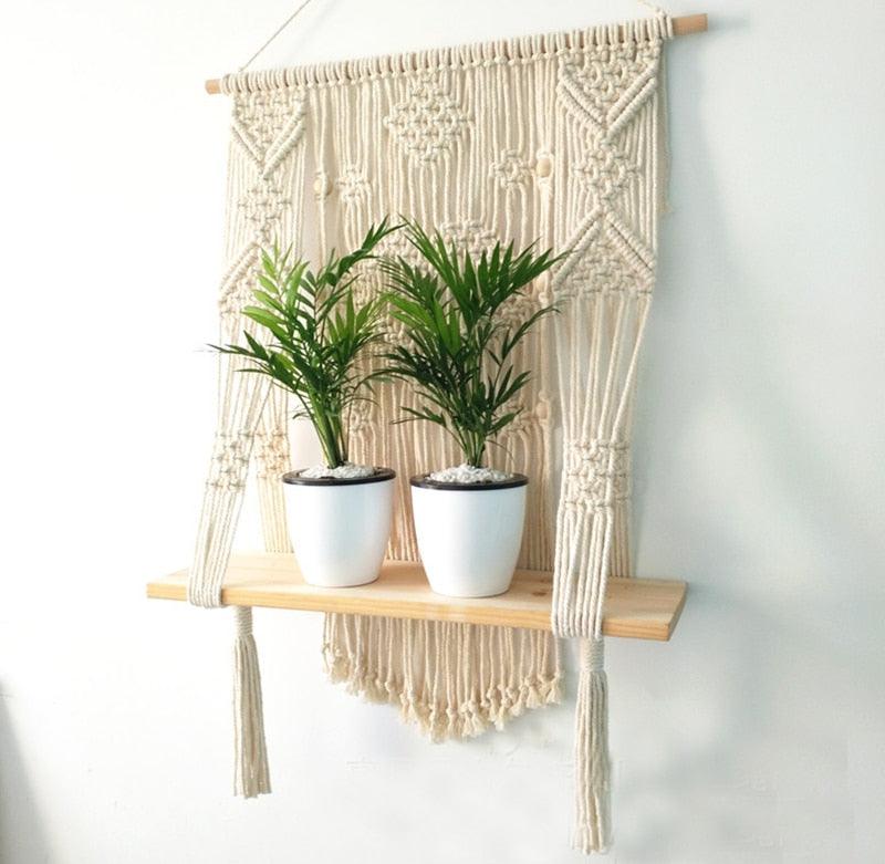 Macrame Plant Hanger Shelf Rope