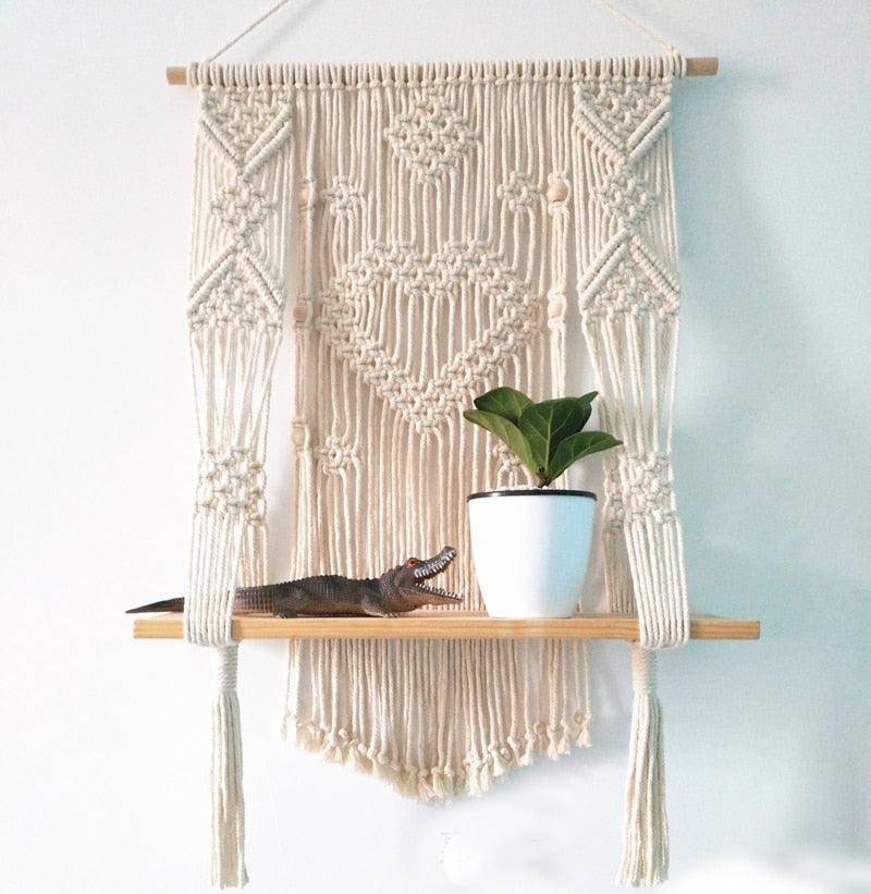 Macrame Plant Hanger Shelf Rope