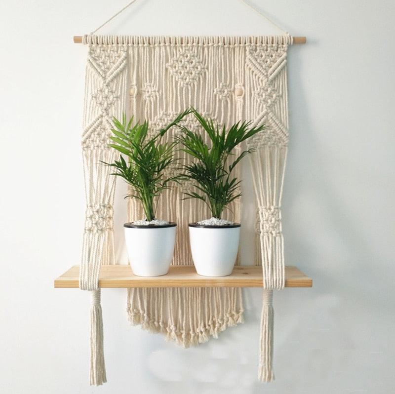 Macrame Plant Hanger Shelf Rope