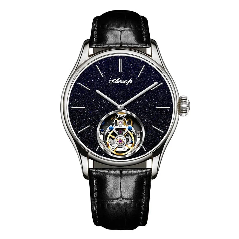 Men's Luxury Flying Tourbillon Waterproof Mechanical Skeleton Watch